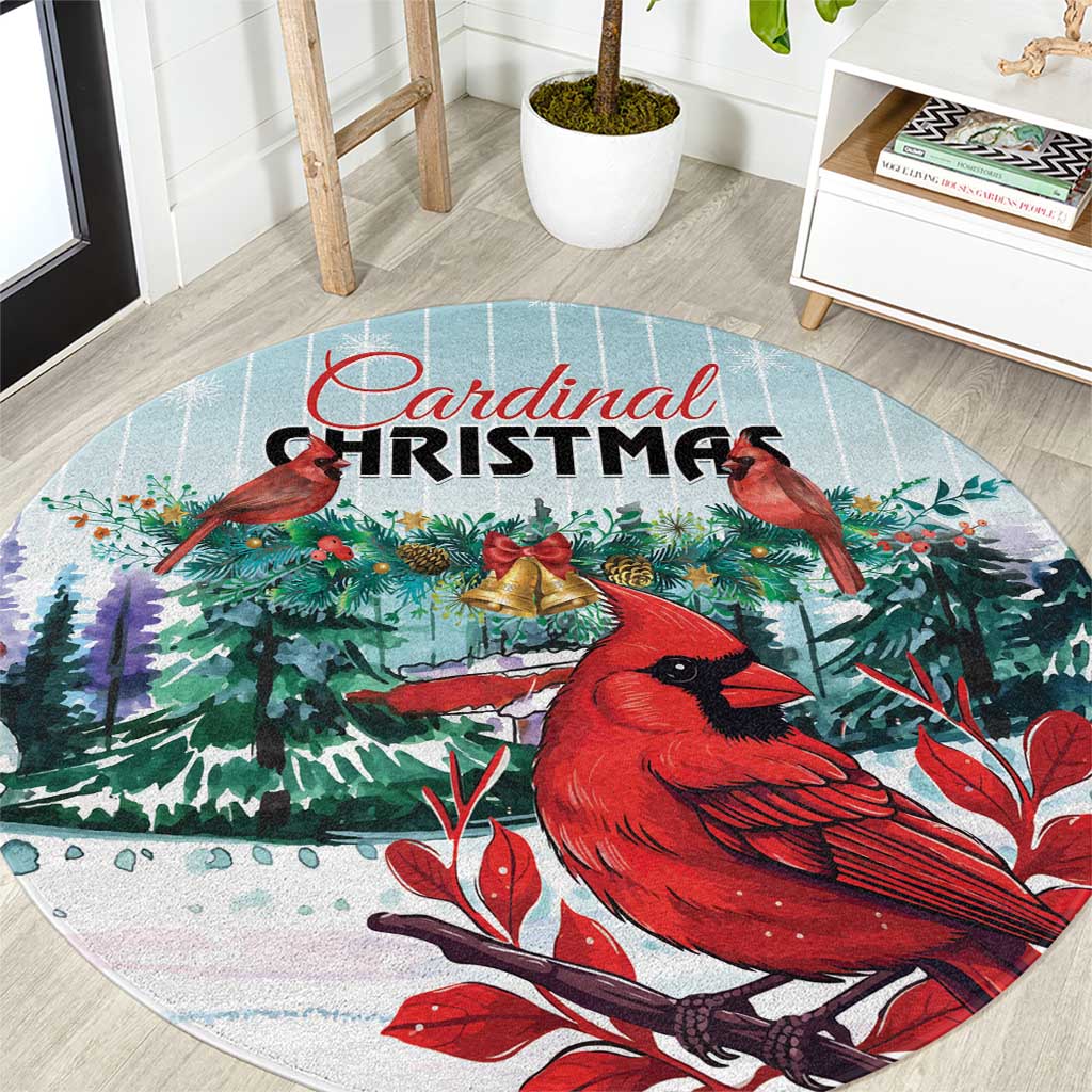 Cardinal Christmas Round Carpet Snowflake Xmas Tree LT01