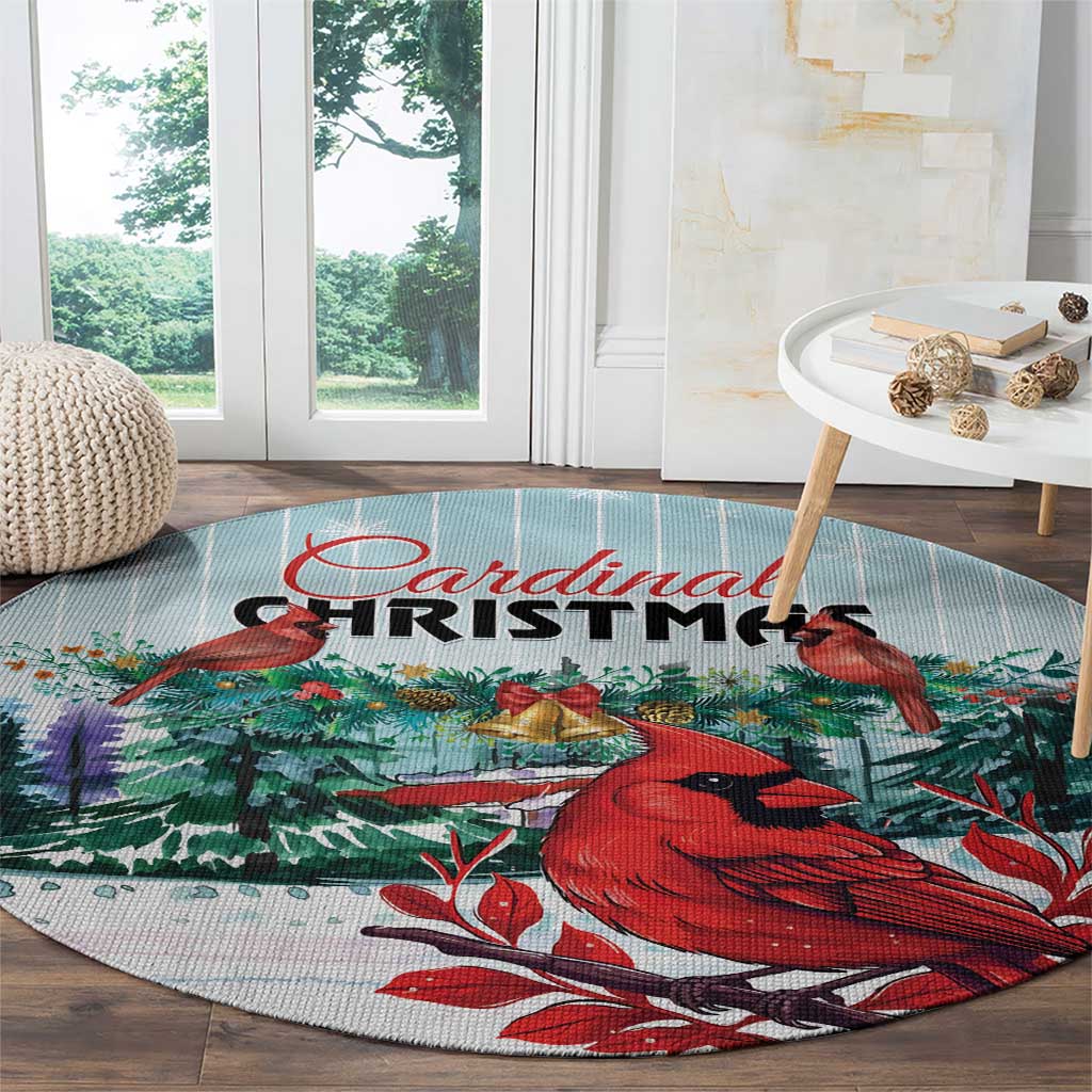 Cardinal Christmas Round Carpet Snowflake Xmas Tree LT01