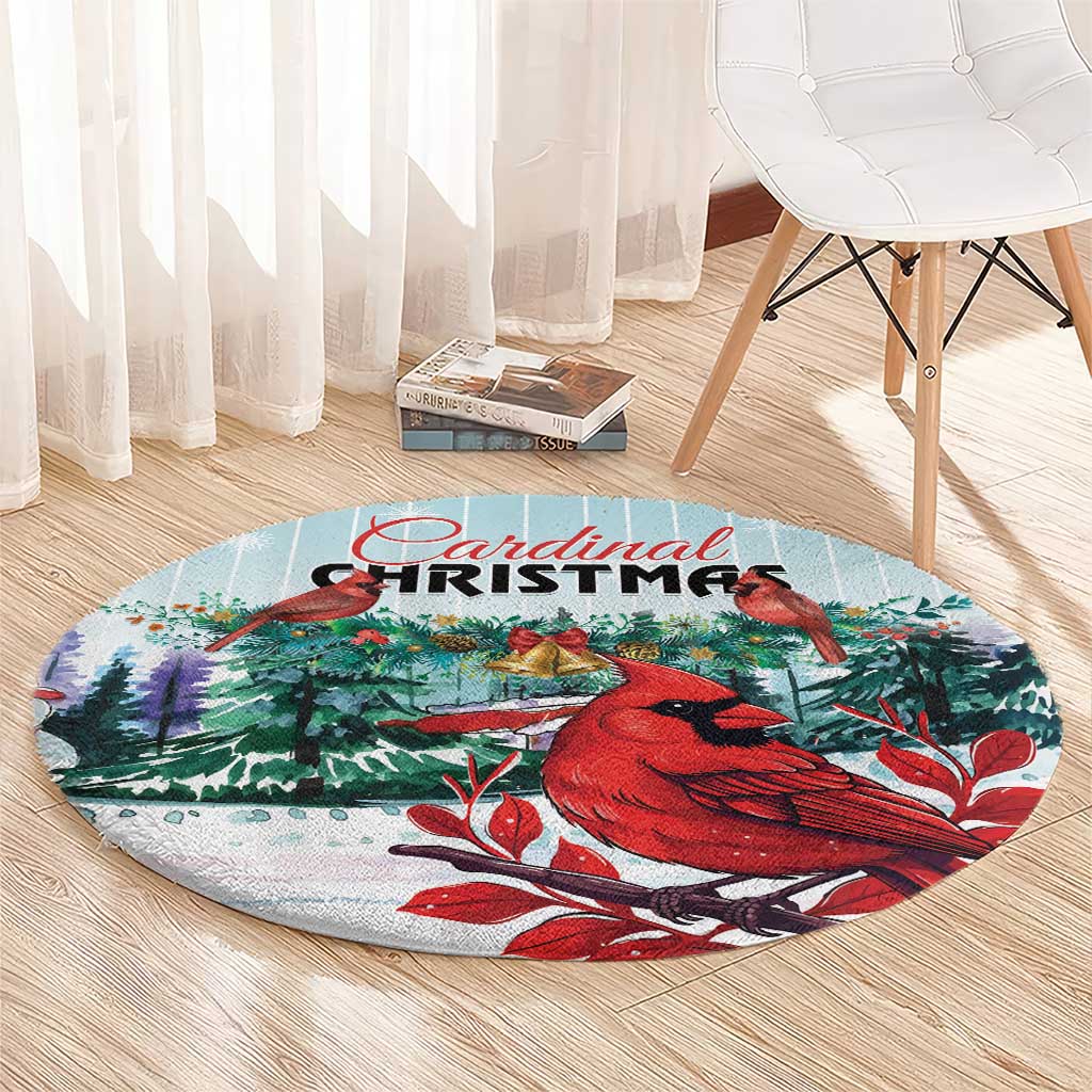 Cardinal Christmas Round Carpet Snowflake Xmas Tree LT01