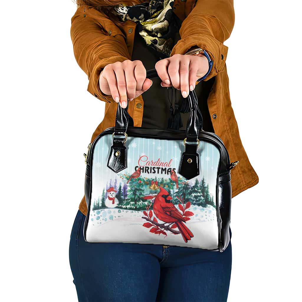 Cardinal Christmas Shoulder Handbag Snowflake Xmas Tree LT01
