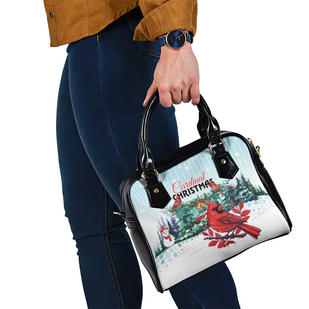 Cardinal Christmas Shoulder Handbag Snowflake Xmas Tree LT01