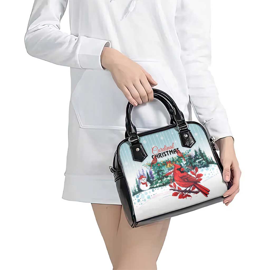 Cardinal Christmas Shoulder Handbag Snowflake Xmas Tree LT01
