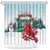 Cardinal Christmas Shower Curtain Snowflake Xmas Tree LT01
