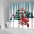 Cardinal Christmas Shower Curtain Snowflake Xmas Tree LT01