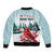 Personalised Cardinal Christmas Sleeve Zip Bomber Jacket Snowflake Xmas Tree - Wonder Print Shop