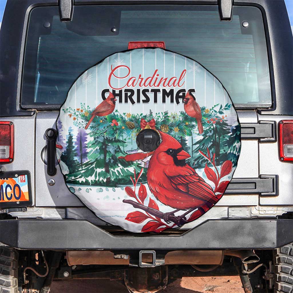 Cardinal Christmas Spare Tire Cover Snowflake Xmas Tree - Wonder Print Shop