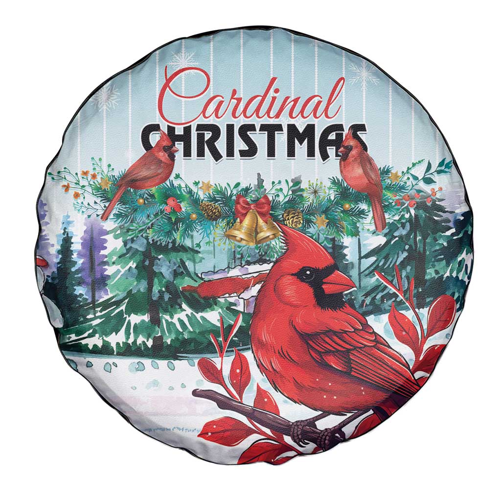 Cardinal Christmas Spare Tire Cover Snowflake Xmas Tree - Wonder Print Shop