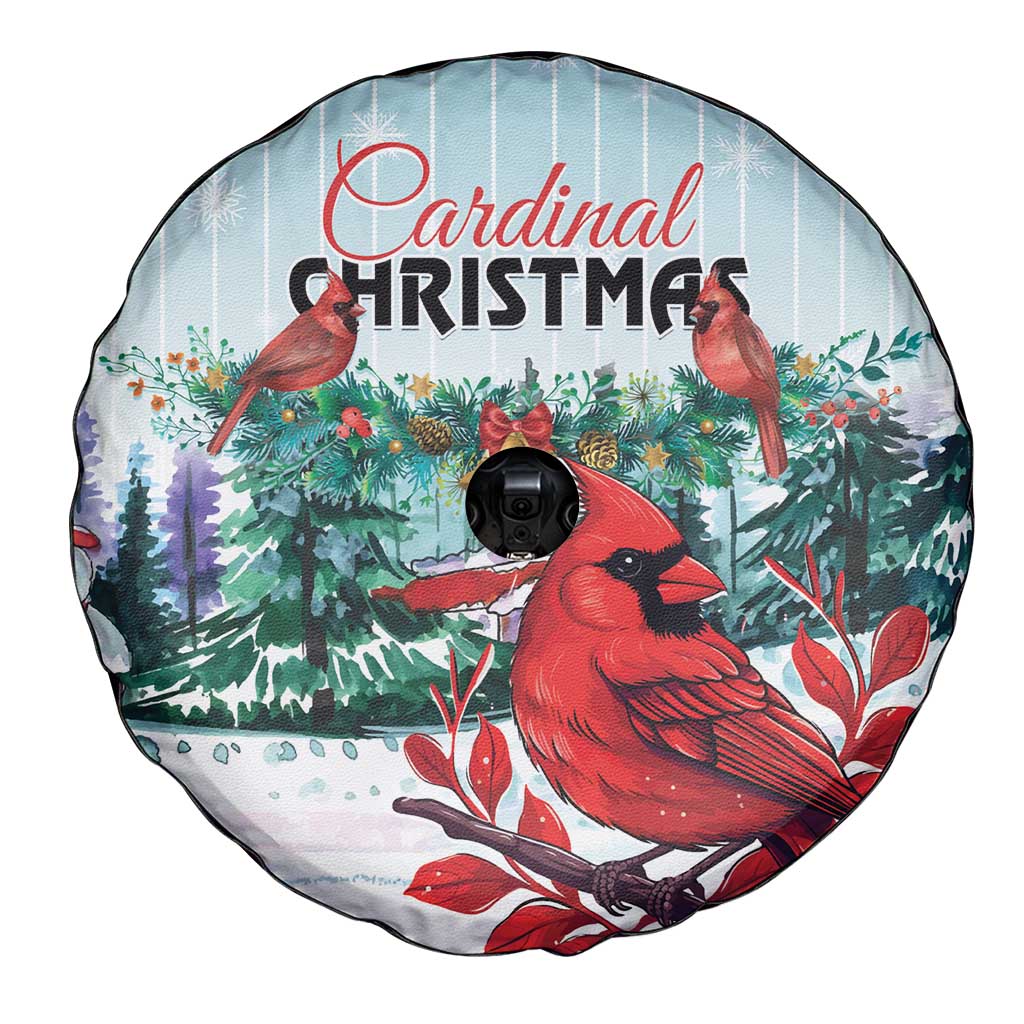 Cardinal Christmas Spare Tire Cover Snowflake Xmas Tree - Wonder Print Shop