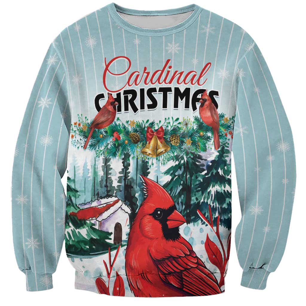 Personalised Cardinal Christmas Sweatshirt Snowflake Xmas Tree - Wonder Print Shop