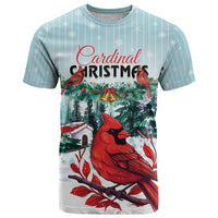 Personalised Cardinal Christmas T Shirt Snowflake Xmas Tree - Wonder Print Shop