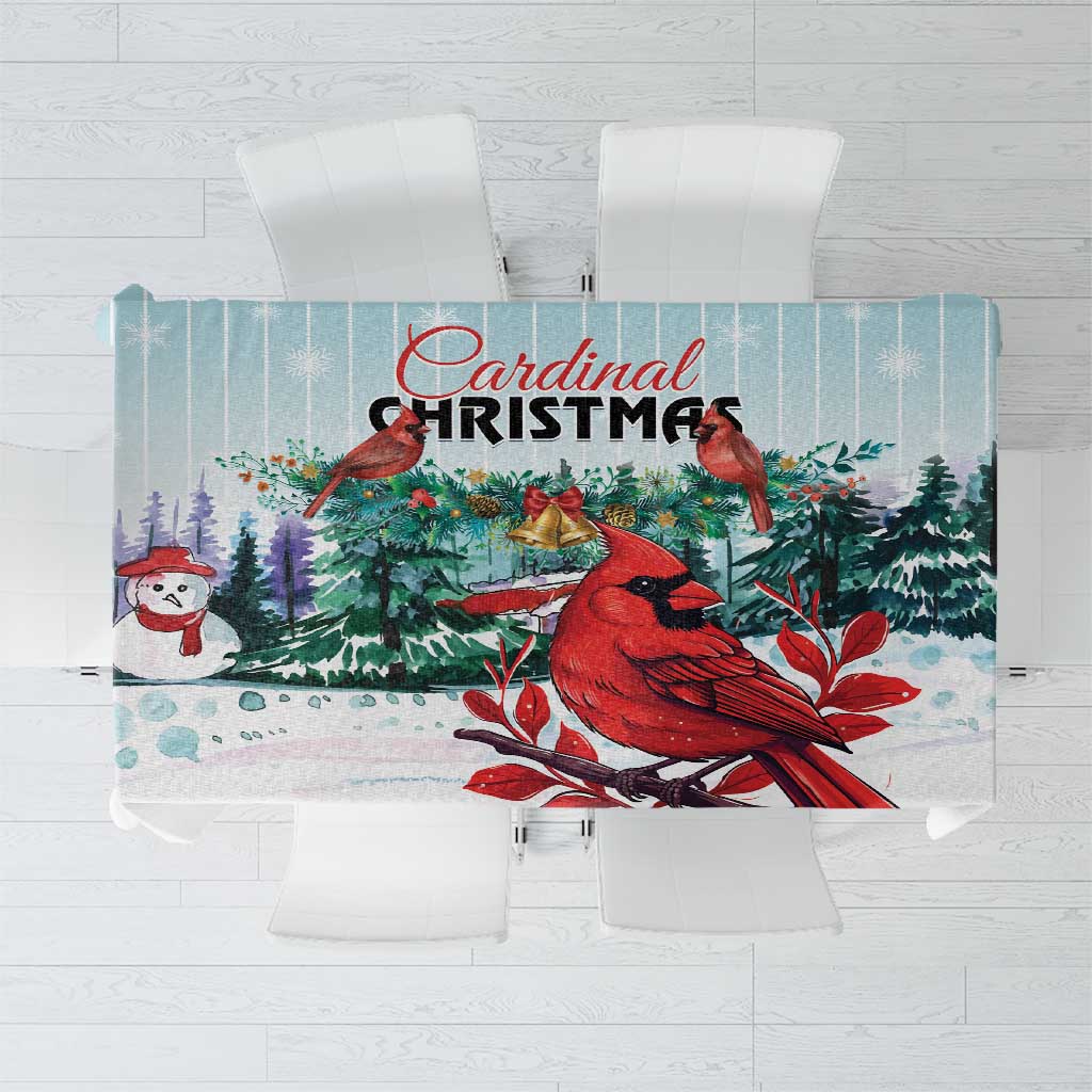 Cardinal Christmas Tablecloth Snowflake Xmas Tree - Wonder Print Shop
