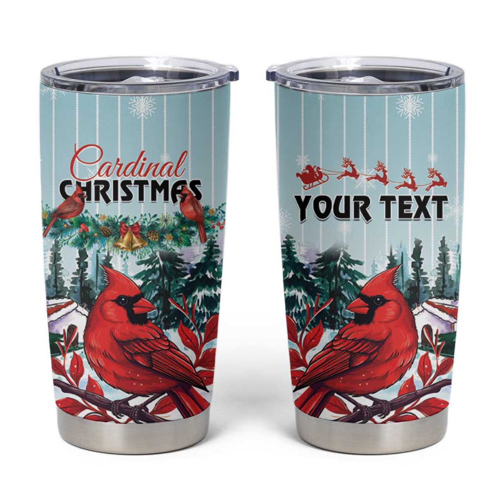 Personalised Cardinal Christmas Tumbler Cup Snowflake Xmas Tree - Wonder Print Shop