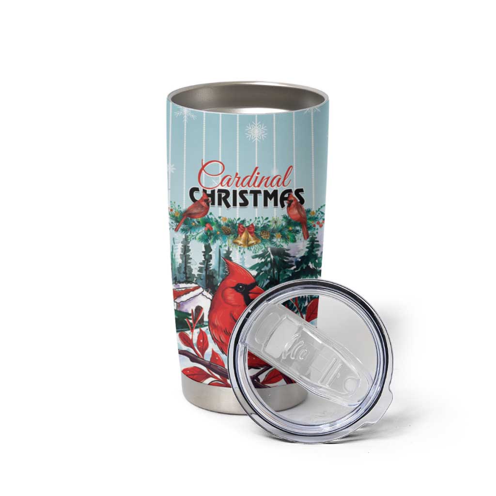 Personalised Cardinal Christmas Tumbler Cup Snowflake Xmas Tree - Wonder Print Shop