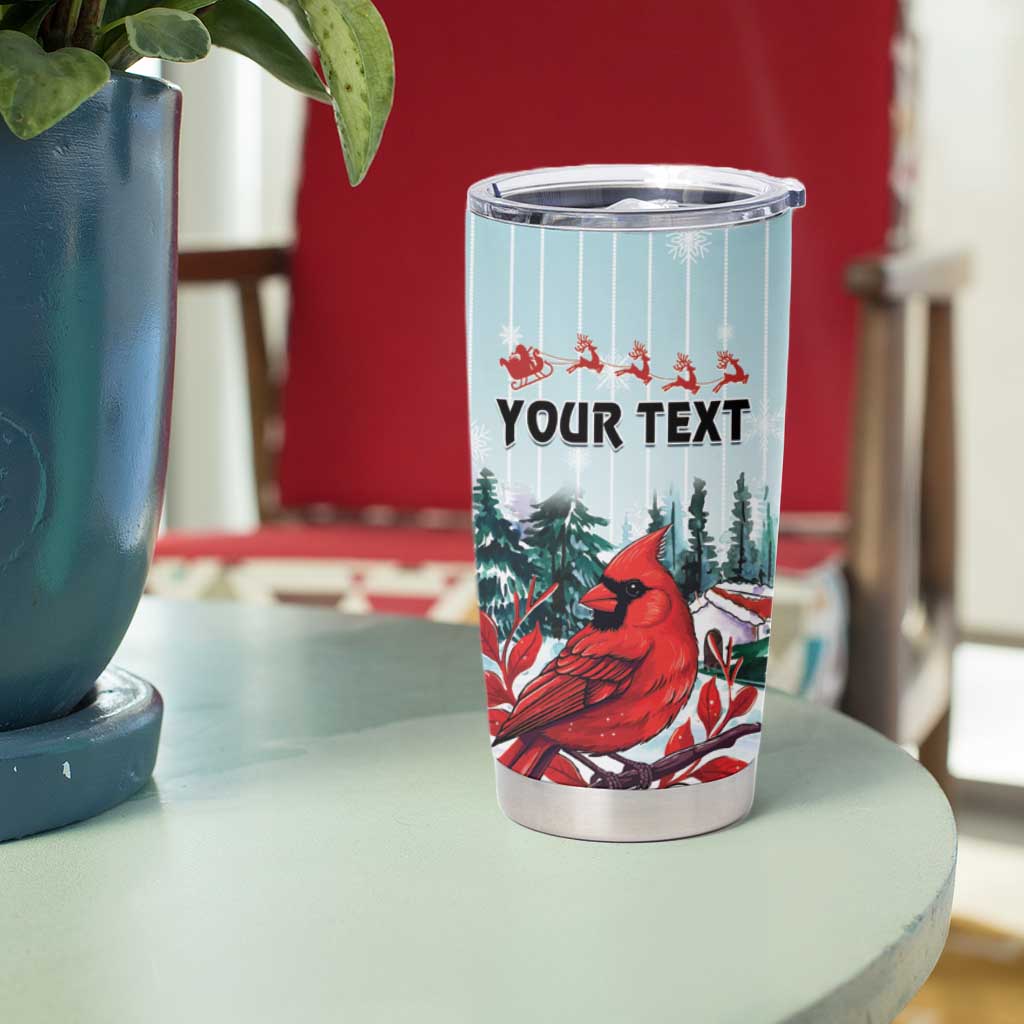 Personalised Cardinal Christmas Tumbler Cup Snowflake Xmas Tree - Wonder Print Shop
