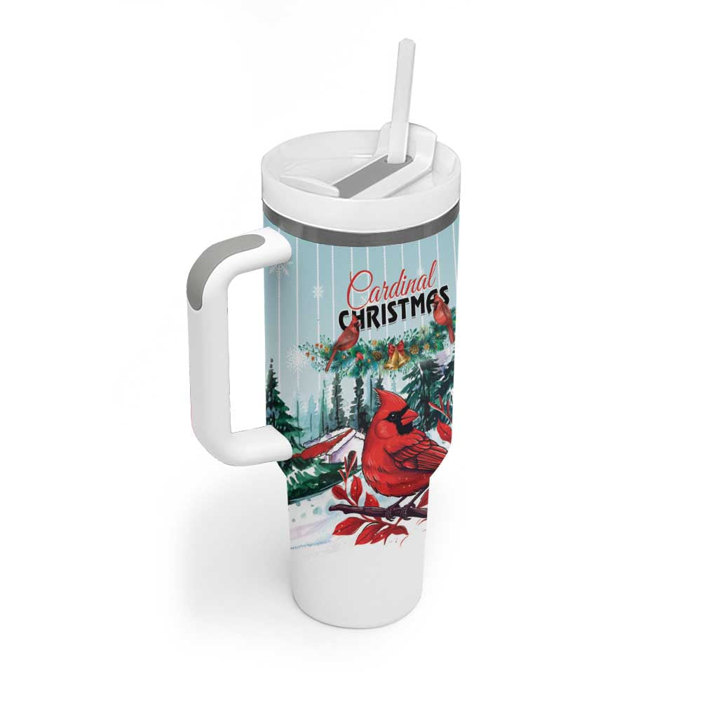 Personalised Cardinal Christmas Tumbler With Handle Snowflake Xmas Tree - Wonder Print Shop