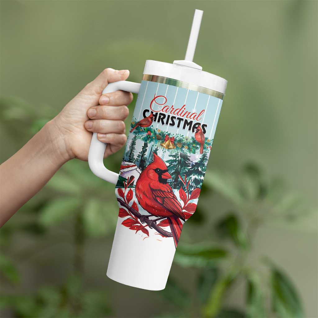 Personalised Cardinal Christmas Tumbler With Handle Snowflake Xmas Tree - Wonder Print Shop