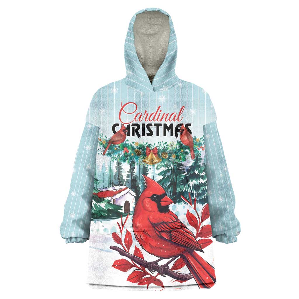 Personalised Cardinal Christmas Wearable Blanket Hoodie Snowflake Xmas Tree - Wonder Print Shop