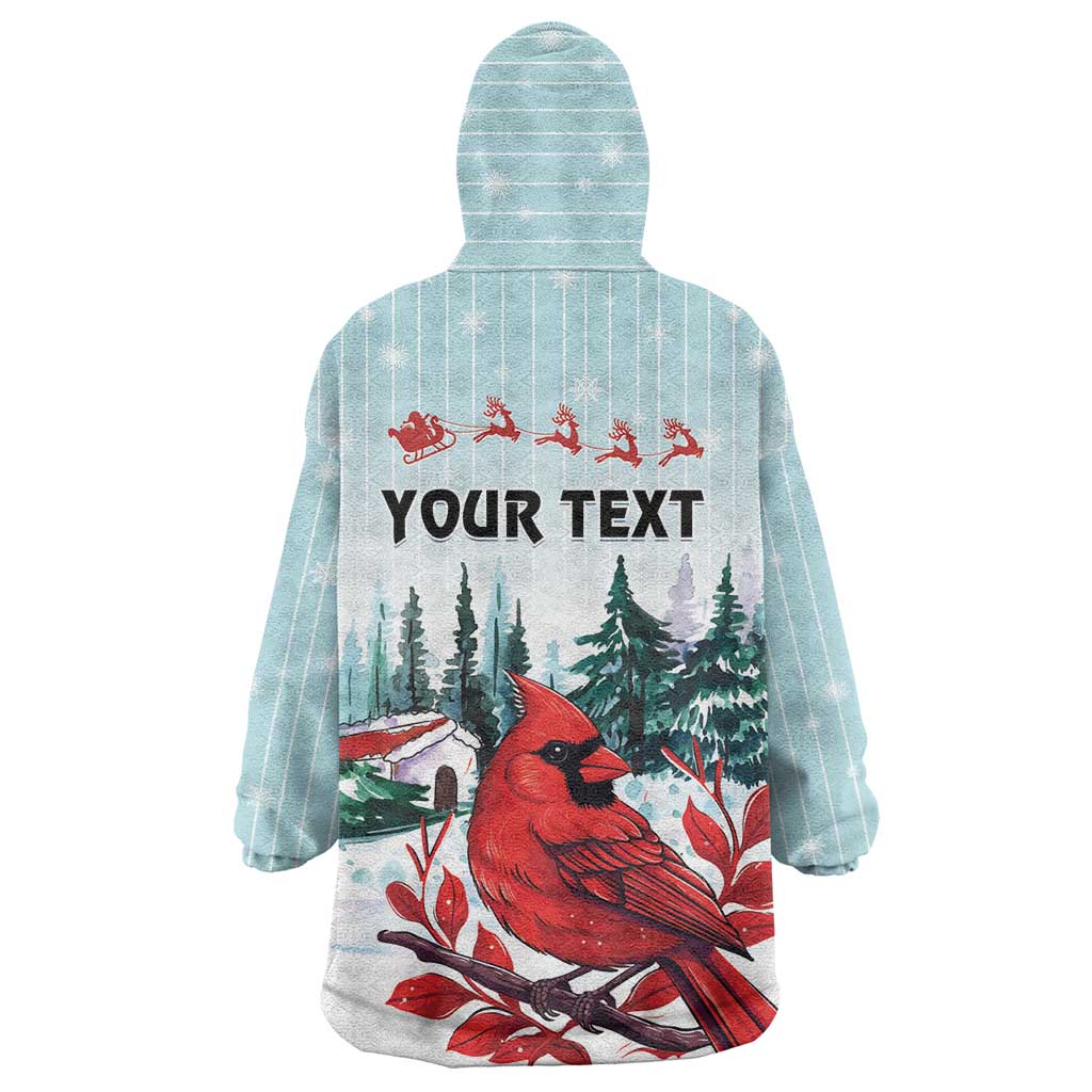 Personalised Cardinal Christmas Wearable Blanket Hoodie Snowflake Xmas Tree - Wonder Print Shop