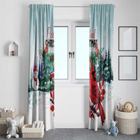 Cardinal Christmas Window Curtain Snowflake Xmas Tree - Wonder Print Shop