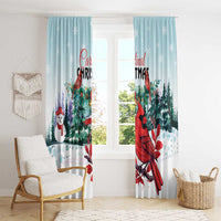 Cardinal Christmas Window Curtain Snowflake Xmas Tree - Wonder Print Shop