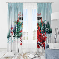 Cardinal Christmas Window Curtain Snowflake Xmas Tree - Wonder Print Shop