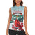Personalised Cardinal Christmas Women Sleeveless Polo Shirt Snowflake Xmas Tree - Wonder Print Shop