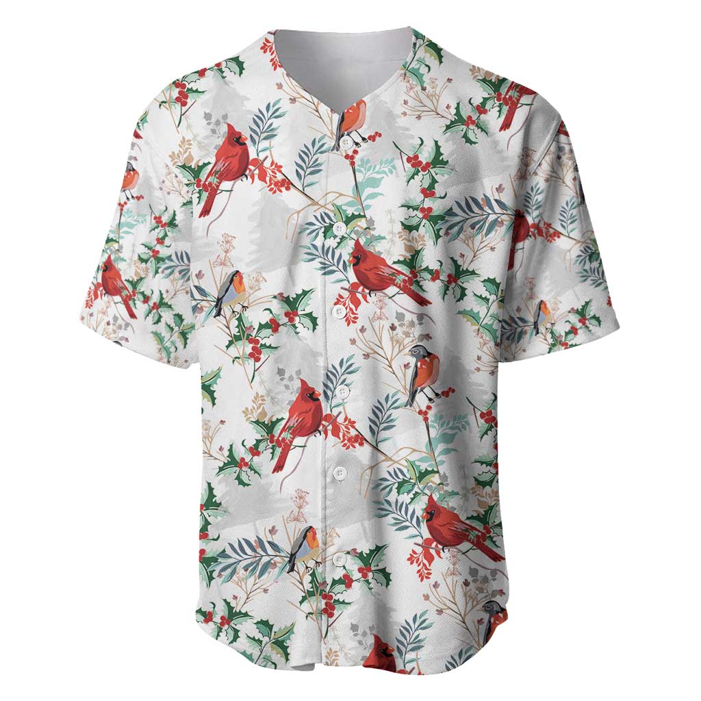 Cardinal Christmas White Baseball Jersey Xmas Pattern - Wonder Print Shop
