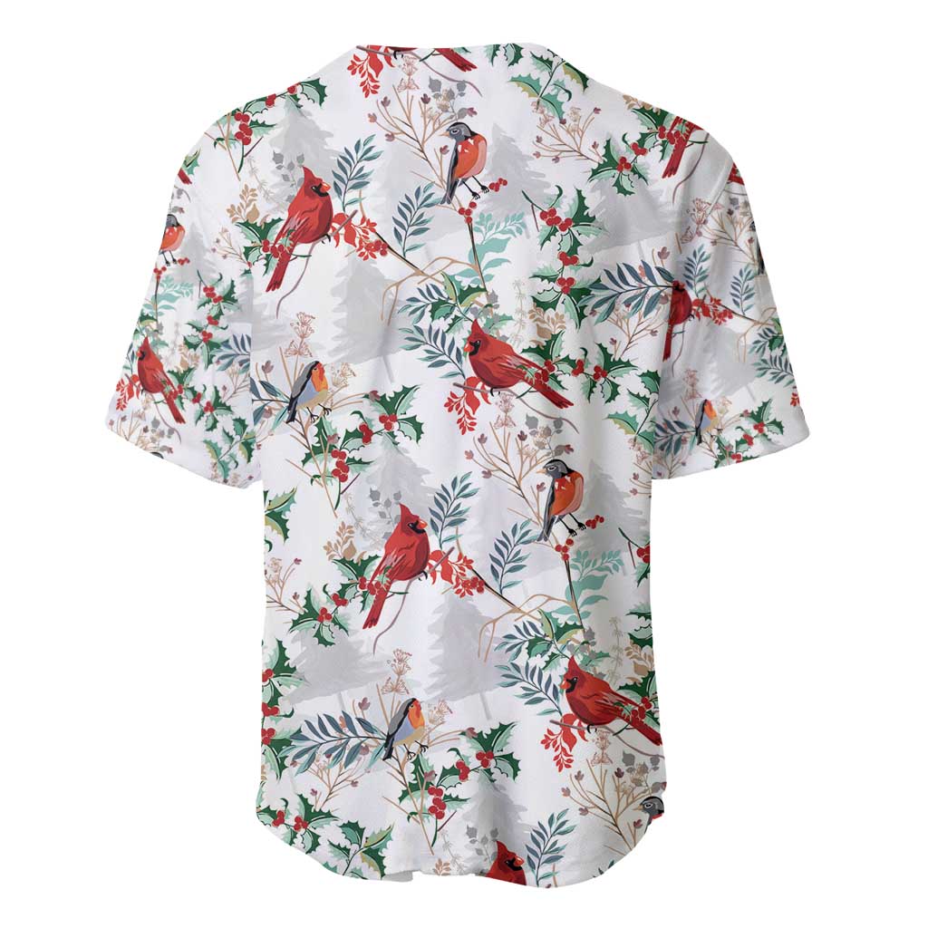 Cardinal Christmas White Baseball Jersey Xmas Pattern - Wonder Print Shop