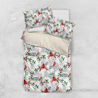 Cardinal Christmas White Bedding Set Xmas Pattern - Wonder Print Shop