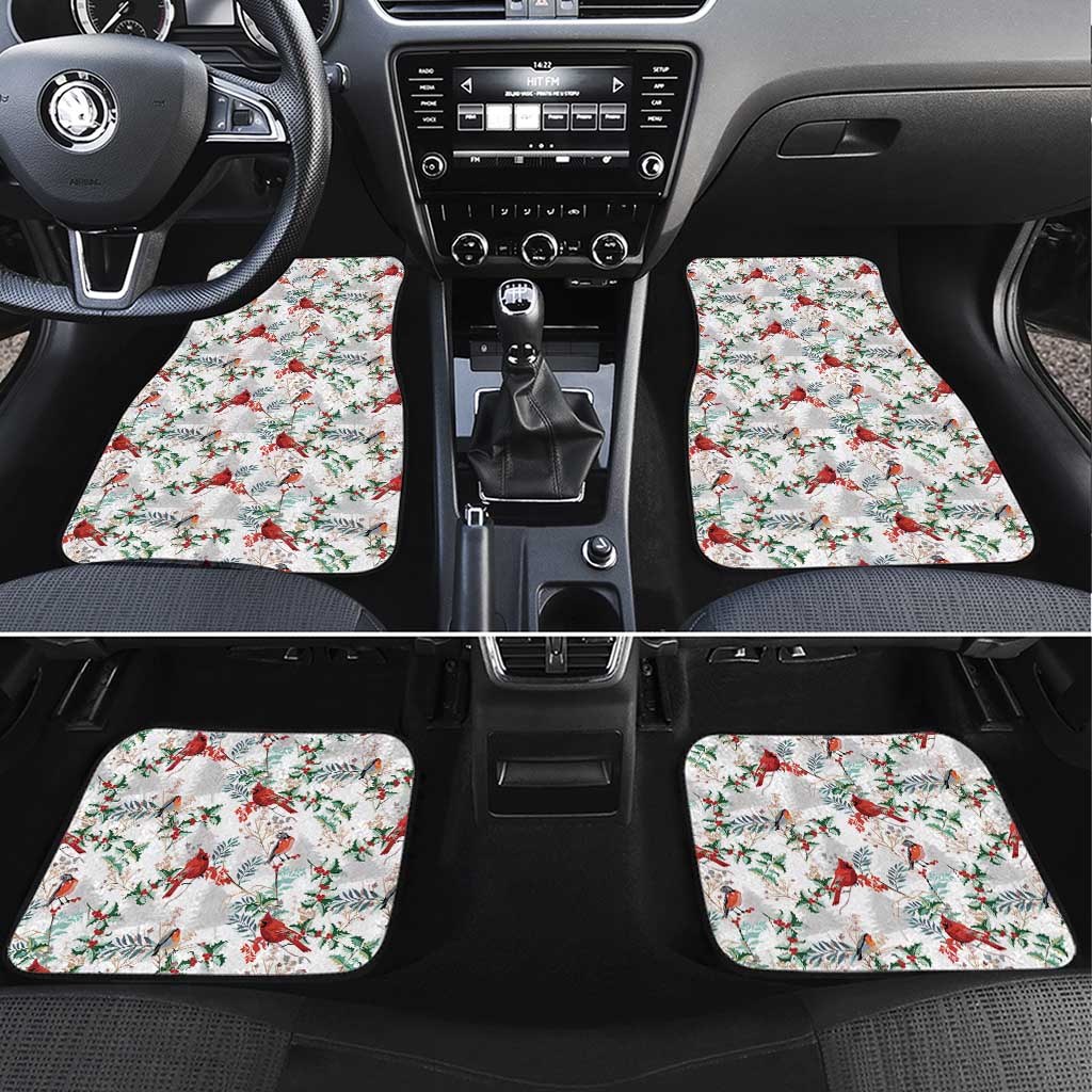 Cardinal Christmas White Car Mats Xmas Pattern - Wonder Print Shop