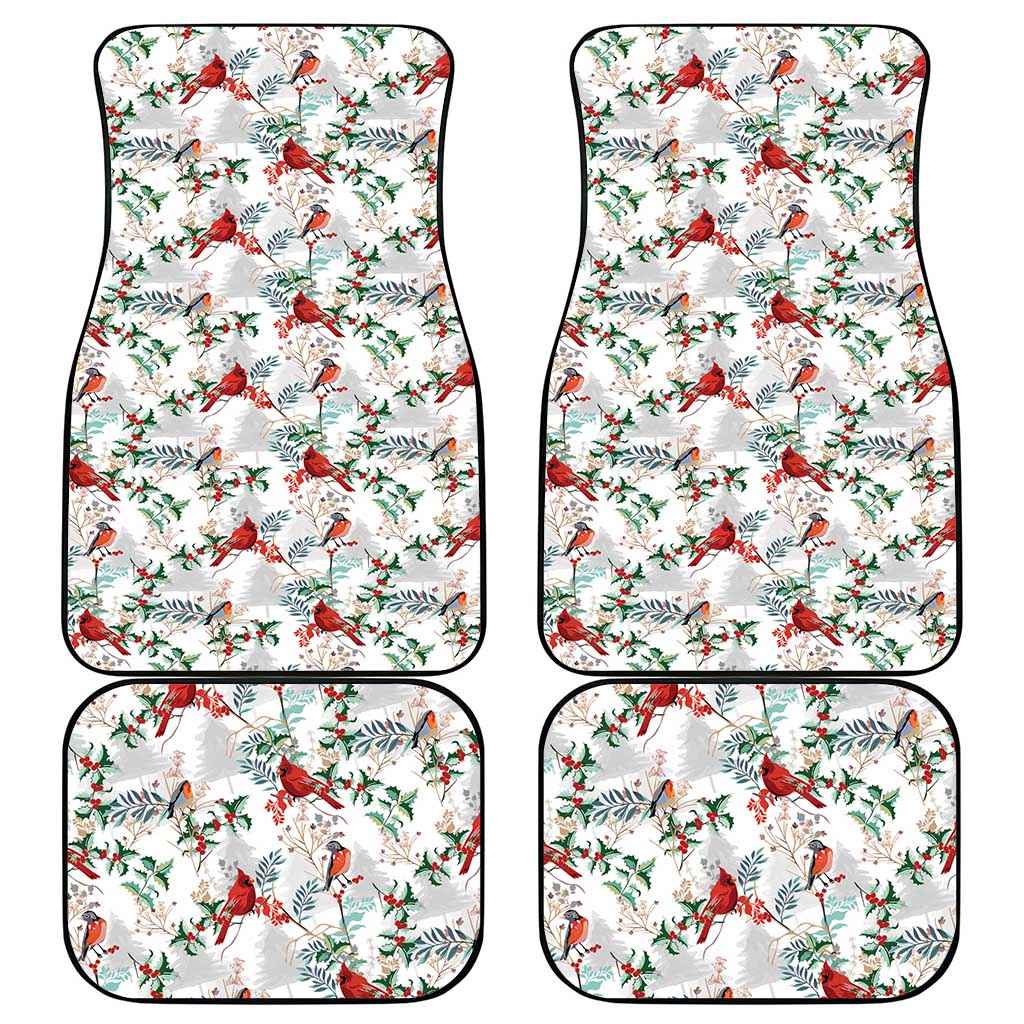 Cardinal Christmas White Car Mats Xmas Pattern - Wonder Print Shop