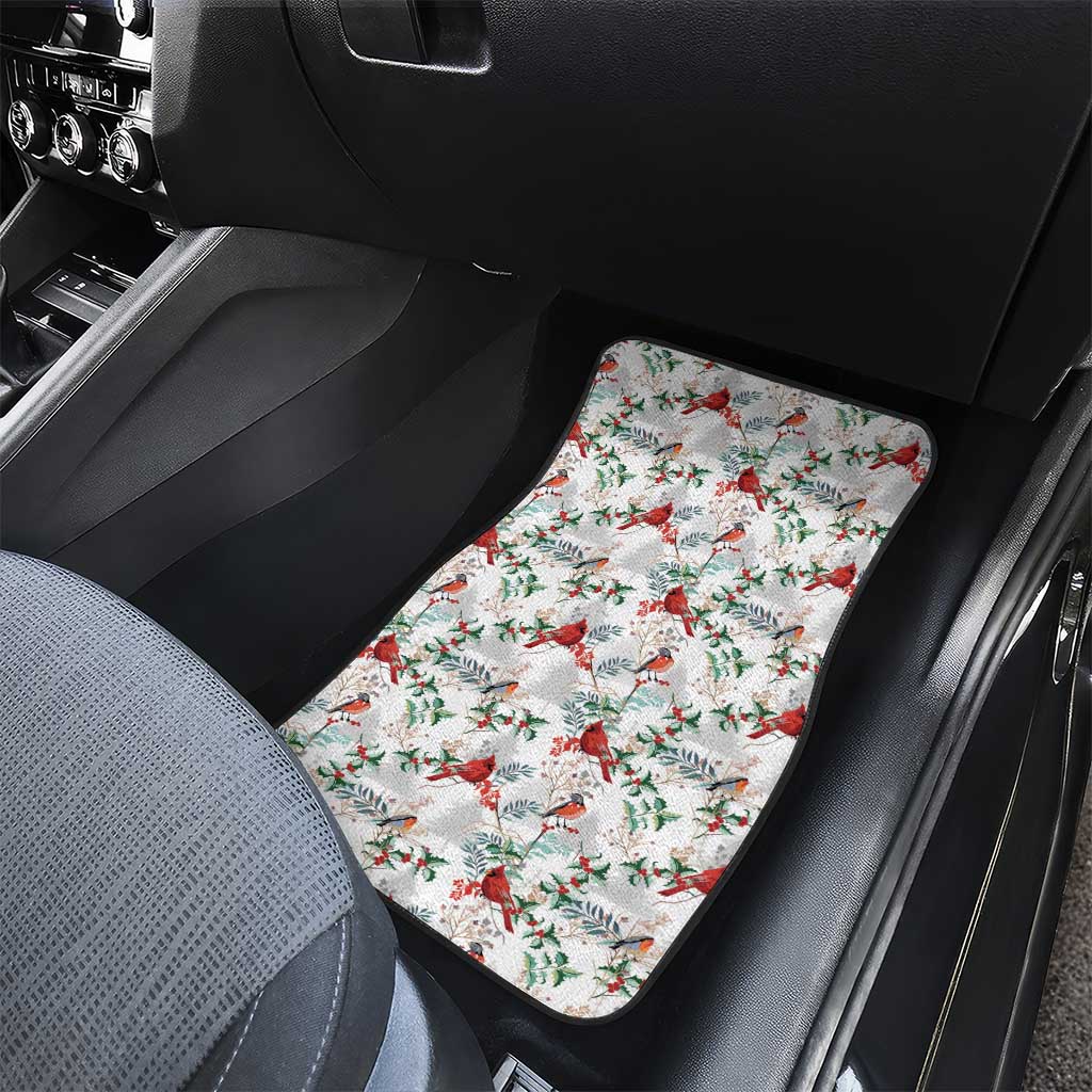 Cardinal Christmas White Car Mats Xmas Pattern - Wonder Print Shop
