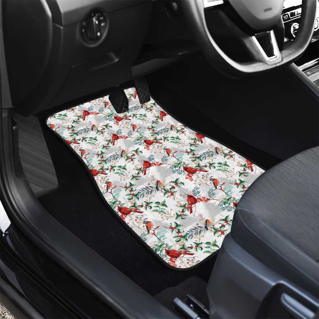 Cardinal Christmas White Car Mats Xmas Pattern - Wonder Print Shop