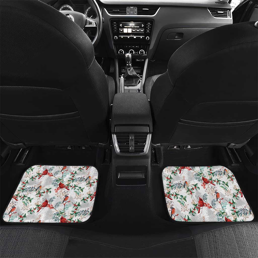 Cardinal Christmas White Car Mats Xmas Pattern - Wonder Print Shop