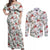 Cardinal Christmas White Couples Matching Off Shoulder Maxi Dress and Long Sleeve Button Shirt Xmas Pattern - Wonder Print Shop