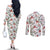 Cardical Christmas White Couples Matching Off The Shoulder Long Sleeve Dress and Long Sleeve Button Shirt Xmas Pattern