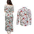Cardinal Christmas White Couples Matching Puletasi and Long Sleeve Button Shirt Xmas Pattern - Wonder Print Shop