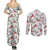 Cardinal Christmas White Couples Matching Summer Maxi Dress and Long Sleeve Button Shirt Xmas Pattern - Wonder Print Shop