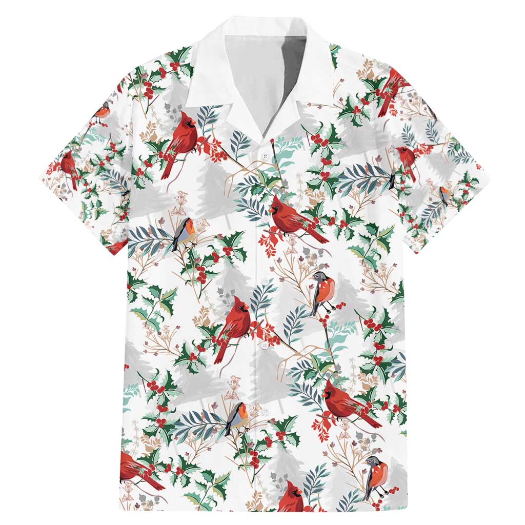 Cardinal Christmas White Family Matching Mermaid Dress and Hawaiian Shirt Xmas Pattern - Wonder Print Shop
