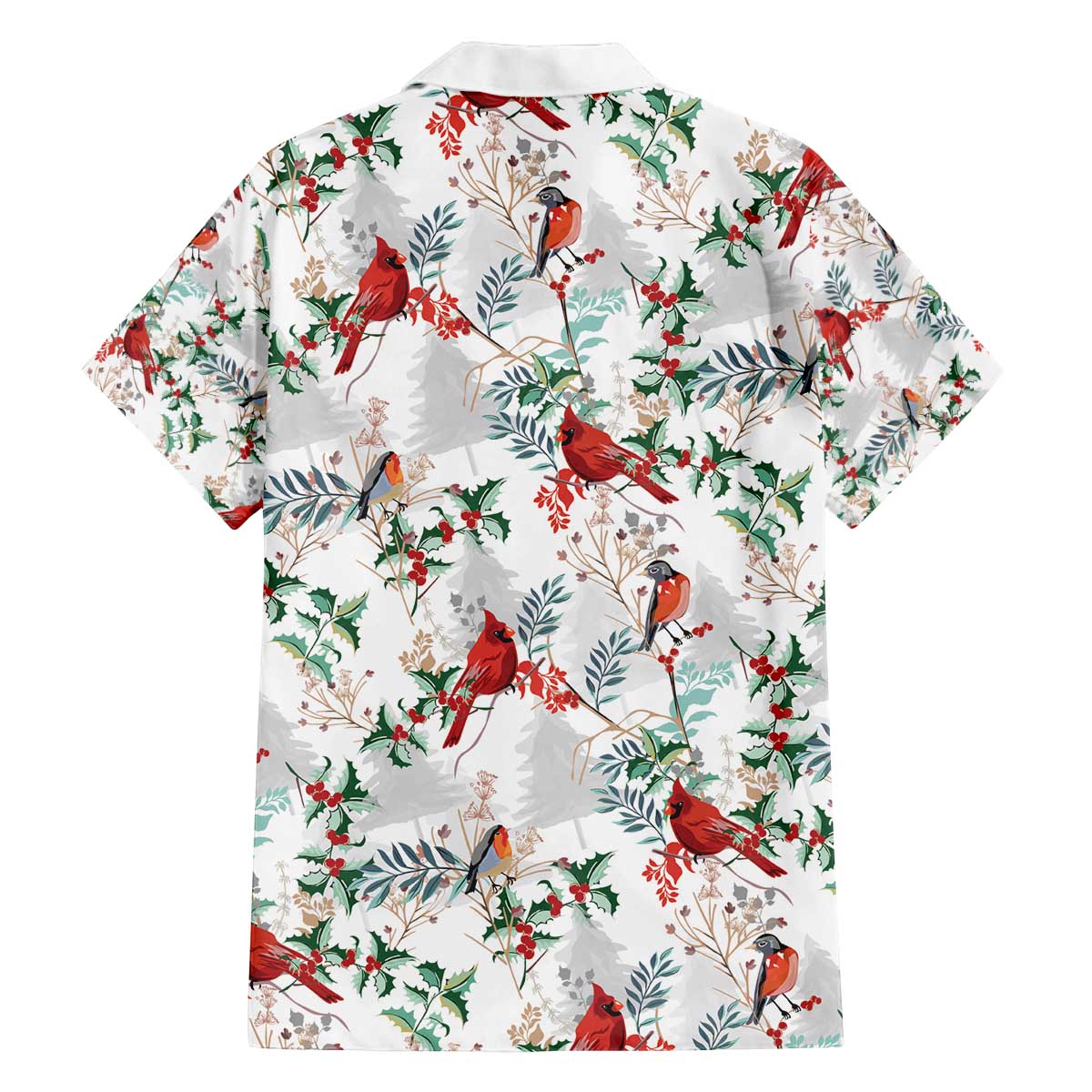Cardinal Christmas White Family Matching Off The Shoulder Long Sleeve Dress and Hawaiian Shirt Xmas Pattern - Wonder Print Shop