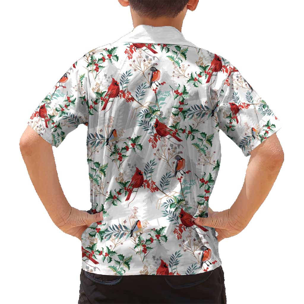 Cardinal Christmas White Family Matching Off Shoulder Maxi Dress and Hawaiian Shirt Xmas Pattern - Wonder Print Shop