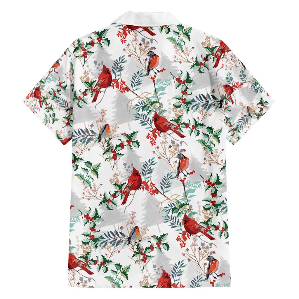 Cardinal Christmas White Family Matching Off Shoulder Maxi Dress and Hawaiian Shirt Xmas Pattern - Wonder Print Shop