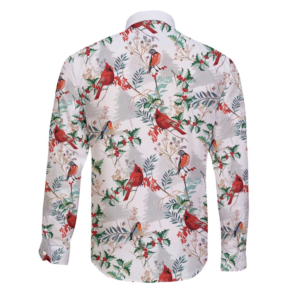 Cardinal Christmas White Family Matching Off Shoulder Maxi Dress and Hawaiian Shirt Xmas Pattern - Wonder Print Shop