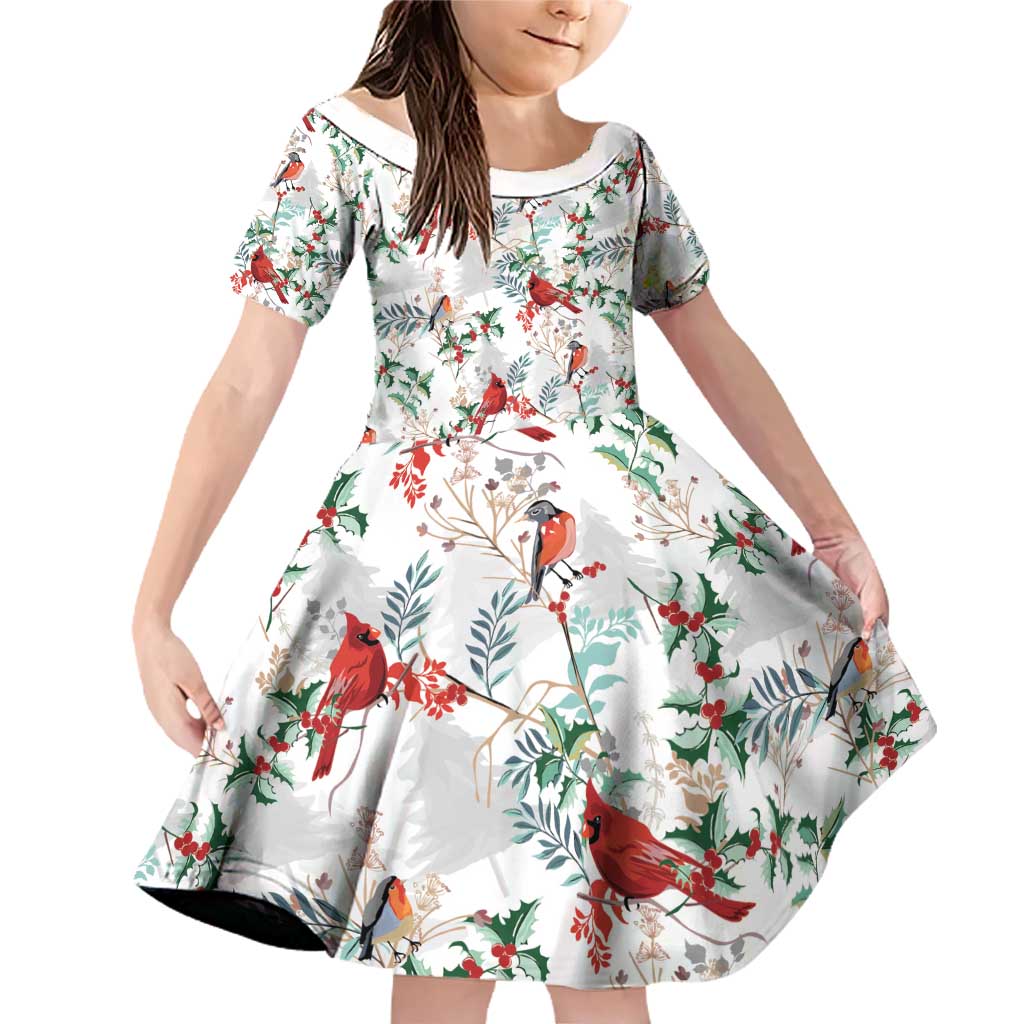 Cardinal Christmas White Family Matching Off Shoulder Short Dress and Hawaiian Shirt Xmas Pattern - Wonder Print Shop