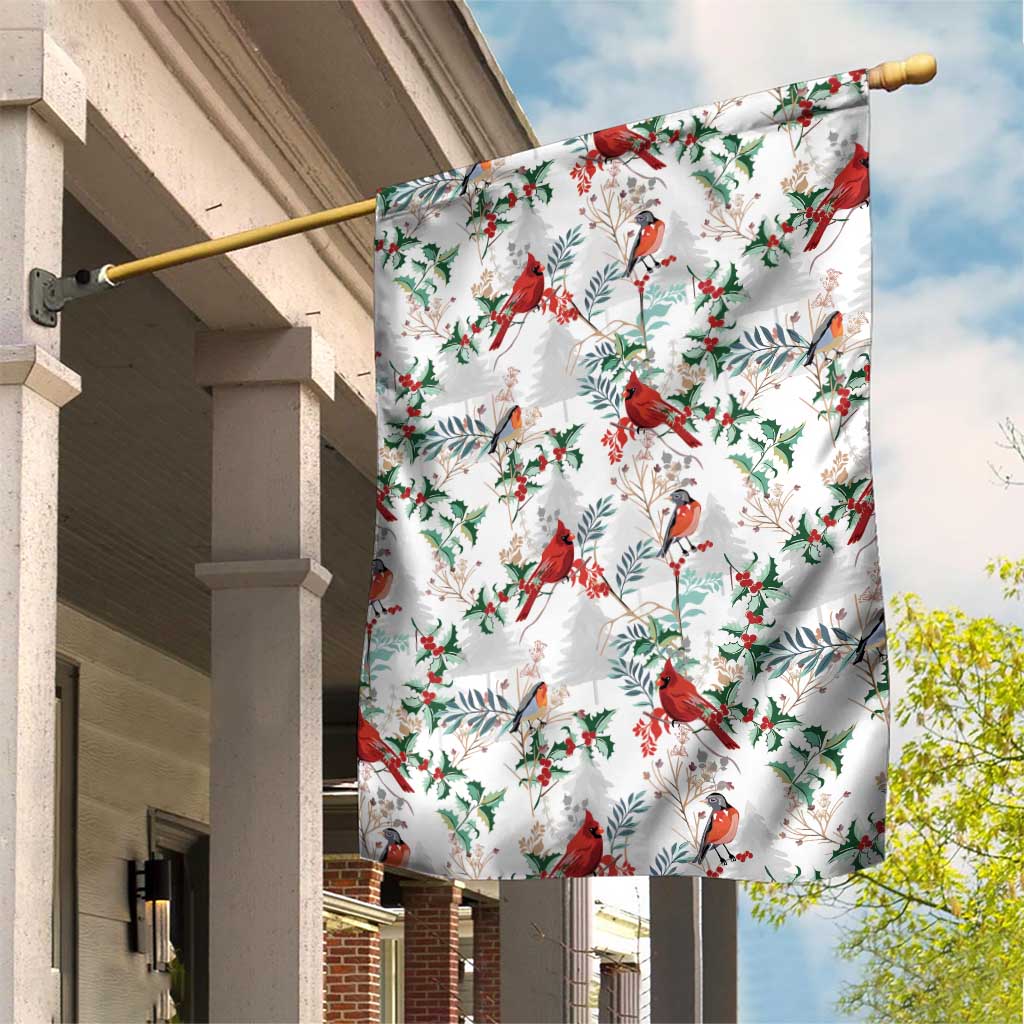 Cardinal Christmas White Garden Flag Xmas Pattern - Wonder Print Shop
