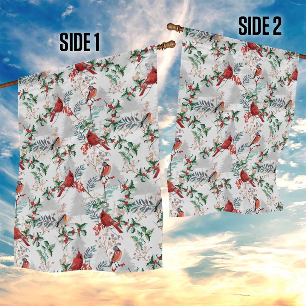 Cardinal Christmas White Garden Flag Xmas Pattern - Wonder Print Shop
