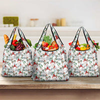Cardinal Christmas White Grocery Bag Xmas Pattern