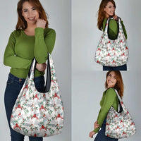 Cardinal Christmas White Grocery Bag Xmas Pattern