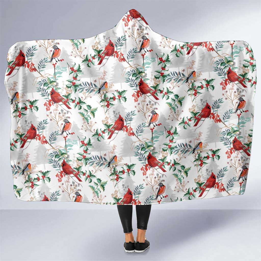 Cardical Christmas White Hooded Blanket Xmas Pattern