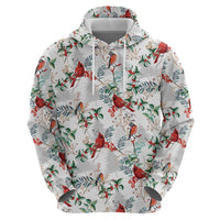 Cardinal Christmas White Hoodie Xmas Pattern - Wonder Print Shop